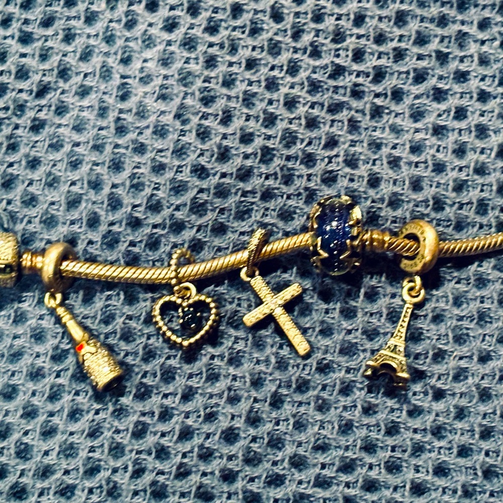 Pandora bracelet with charms